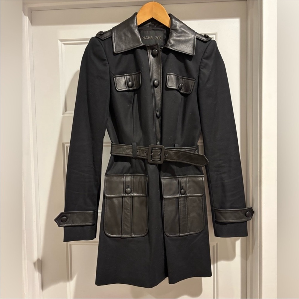 Rachel Zoe black leather jacket size 4